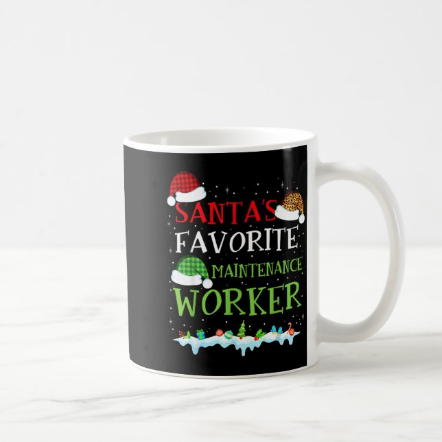 Mug Santa's Favorite Maintenance Worker Fun Christmas  (Droite)