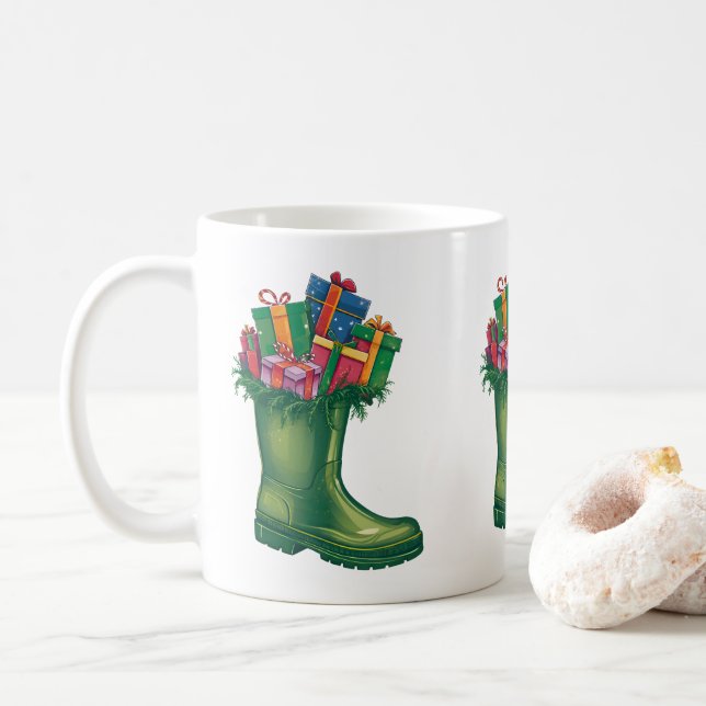 Mug Santa's New Boots (Avec donut)