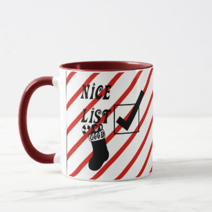 Mug Santas Nice liste coquine liste art de Noël