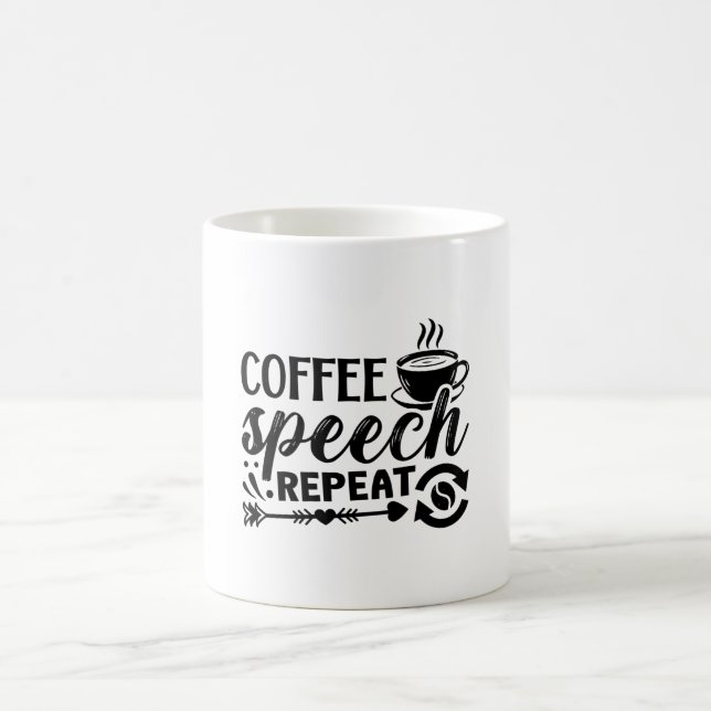 Mug Santé mentale Coffee Discours Répéter l'anxiété An (Centre)