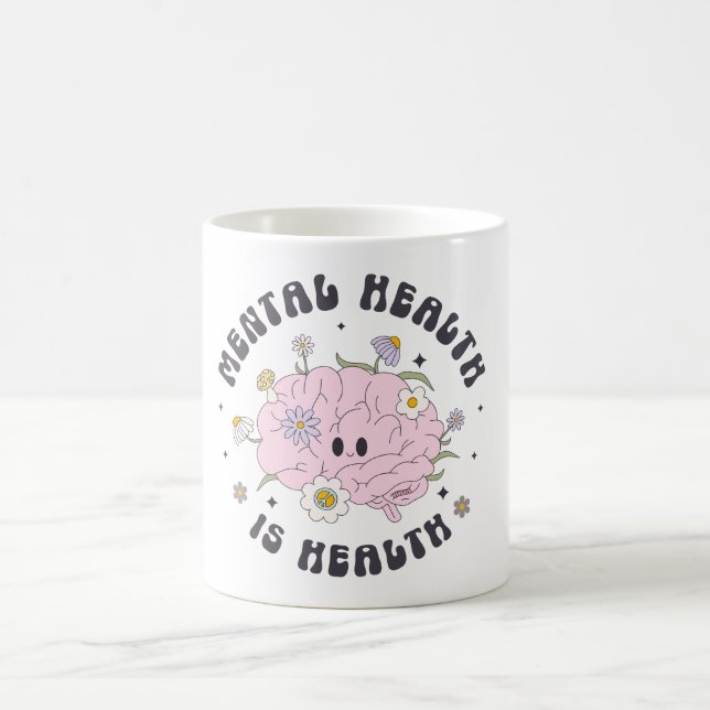 Mug Santé mentale est la santé rétro (Centre)