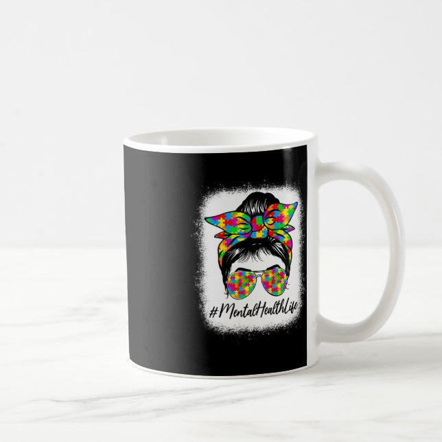 Mug Santé mentale Messine Bun Femmes soutenant l'autis (Droite)