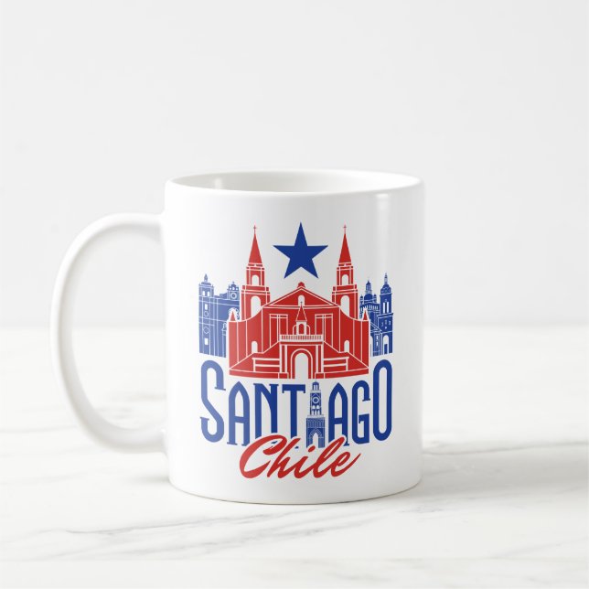 Mug Santiago Chili Souvenir chilien vacances voyage (Gauche)