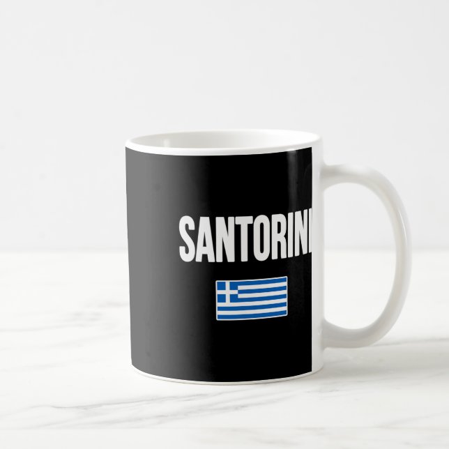 Mug Santorin Grèce Drapeau Grec Souvenir Vacances  (Droite)