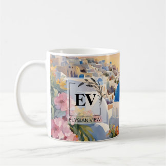 Mug Santorini étonnant aquarelle art sur la boue