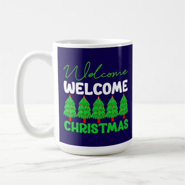 Mug Sapin de Noël Bienvenue Création de vacances-85600 (Gauche)