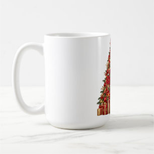 Mug Sapin de Noël élégant rouge et or