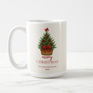 Mug Sapin de Noël élégant – Ruban rouge