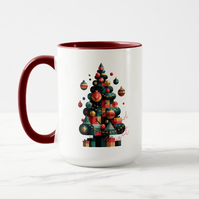 Mug Sapin de Noël géométrique (Gauche)