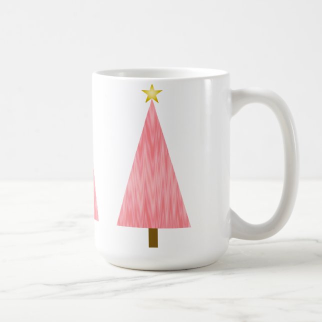 Mug Sapin de Noël moderne ombré rose corail (Droite)