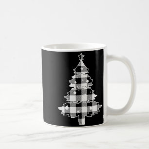 Mug Sapin de Noël noir et blanc à carreaux de Buffalo