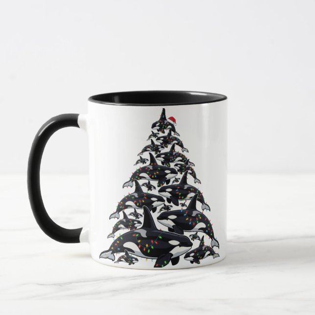 Mug Sapin de Noël Orque pour l'amour de l'océan et de  (Gauche)