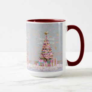 Mug Sapin de Noël rose et or Impasto