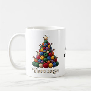 Mug Sapin de Noël tricoté coloré Yarn Sage pour les fê