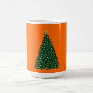 Mug Sapin de Noël vert, Chevaux de course en or, Orang