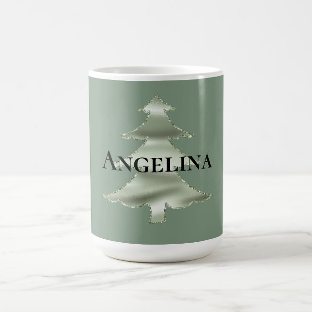 Mug Sapin de Noël vert menthe pistache olive (Centre)