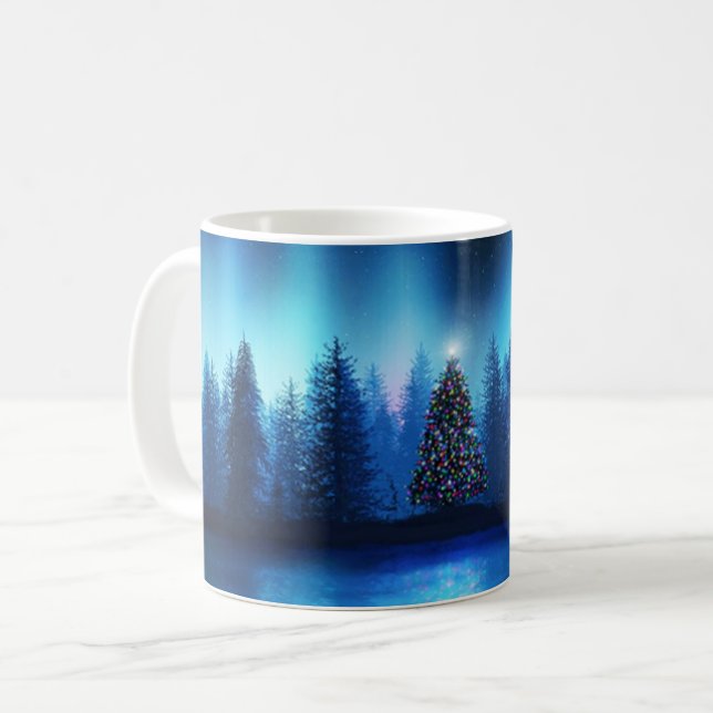 Mug sapin de Noël Xmas forêt paisible (Devant gauche)
