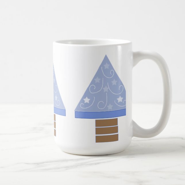 Mug Sapins de Noël Bleus Fantaisistes (Droite)