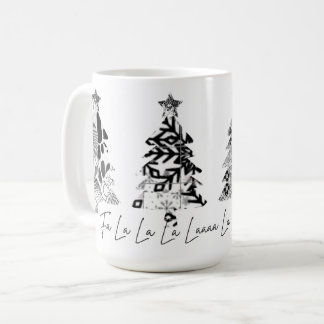 Mug sapins de Noël design noir et blanc