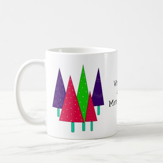 Mug Sapins de Noël Fantaisistes (Gauche)