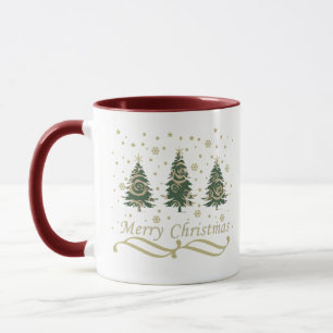Mug Sapins de Noël modernes décorés 