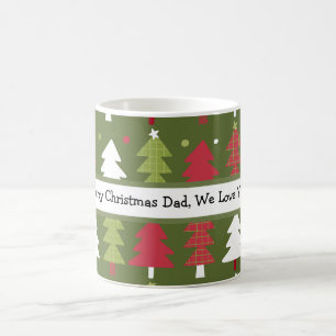 Mug Sapins de Noël Personnalisés Rouges Blancs et Vert