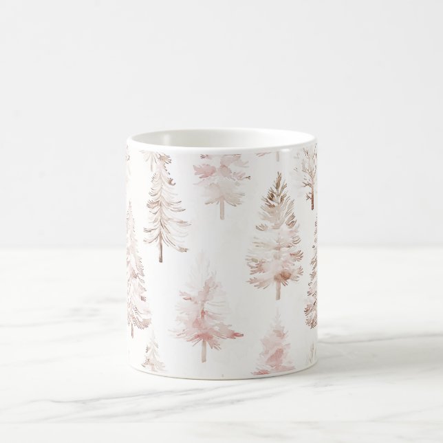 Mug Sapins de Noël Rose Pâle (Centre)