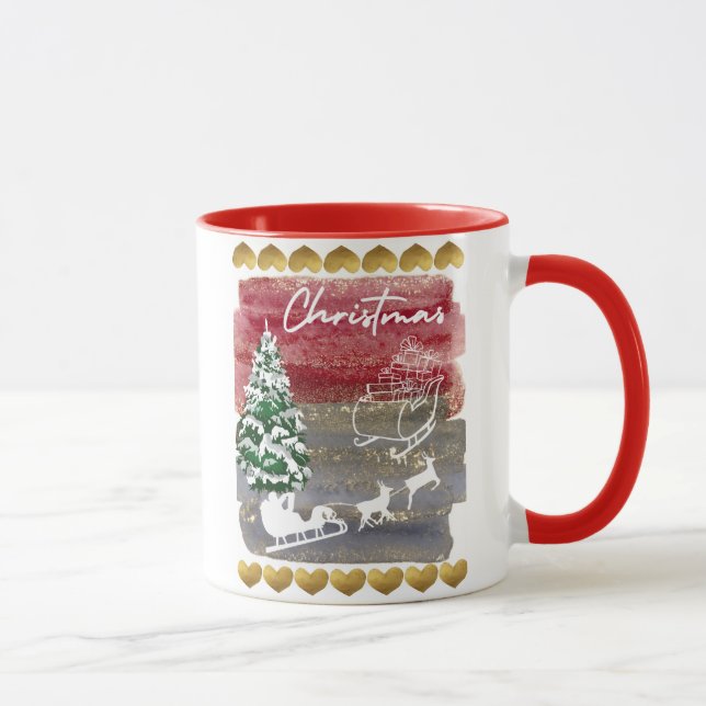 Mug Sapins de Noël vintage  (Droite)