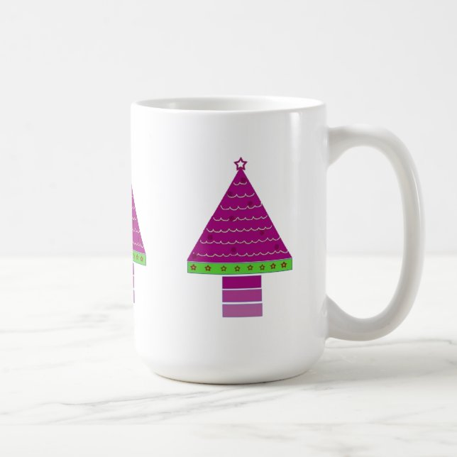 Mug Sapins de Noël violets fantaisistes (Droite)