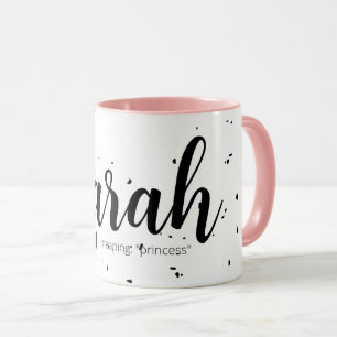 Mug Sarah Nom Signifiant Minimal Moderne Script Girl C