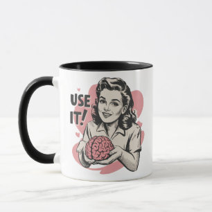 Mug Sarcasique Vintage Utilisez Votre Cerveau Esthétiq