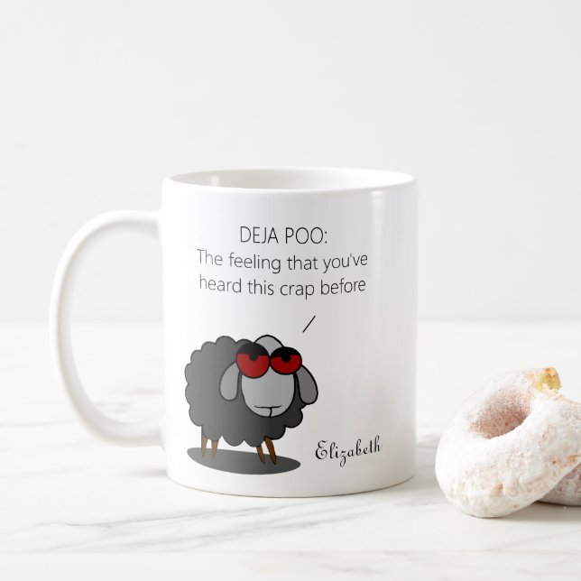 Mug Sarcasme personnalisé Funny Deja Vu POO Humour Wit (Avec donut)