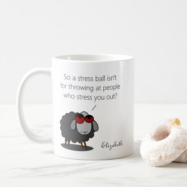Mug Sarcasme personnalisé Funny Stress Ball Humour ave (Avec donut)