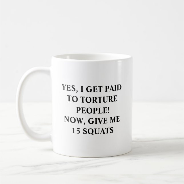 Mug Sarcastic Black Text Personal Trainer Humour (Gauche)