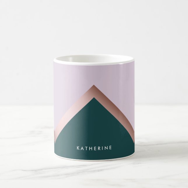 Mug Sarcelle d'hiver rose d'or et dessin géométrique (Centre)