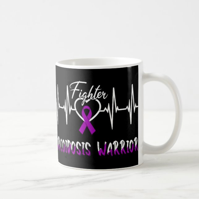 Mug Sarcoidose Sensibilisation Guerrier Heartbeat Comb (Droite)