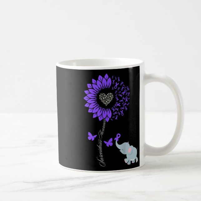 Mug Sarcoïdose Sensibilisation Tournesol éléphant Papi (Droite)