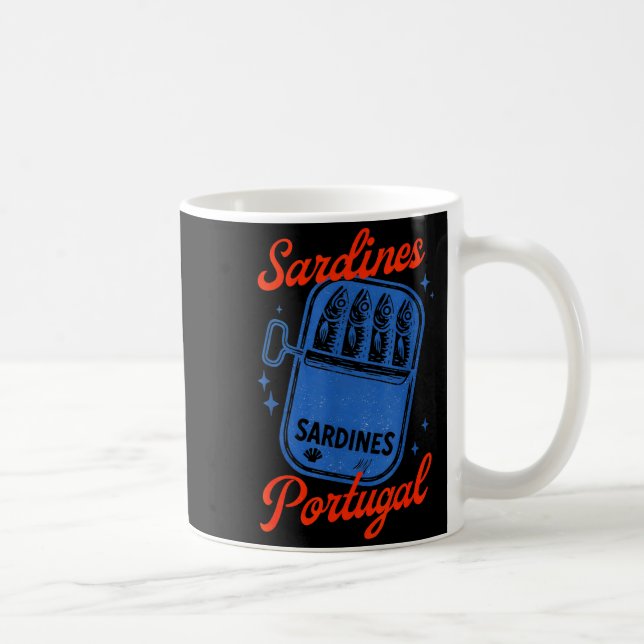 Mug Sardines Poisson en Conserve Graphique Rétro Été p (Droite)