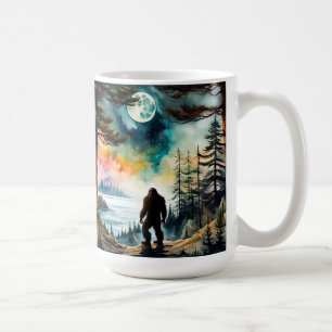 Mug Sasquatch debout sous le clair de lune