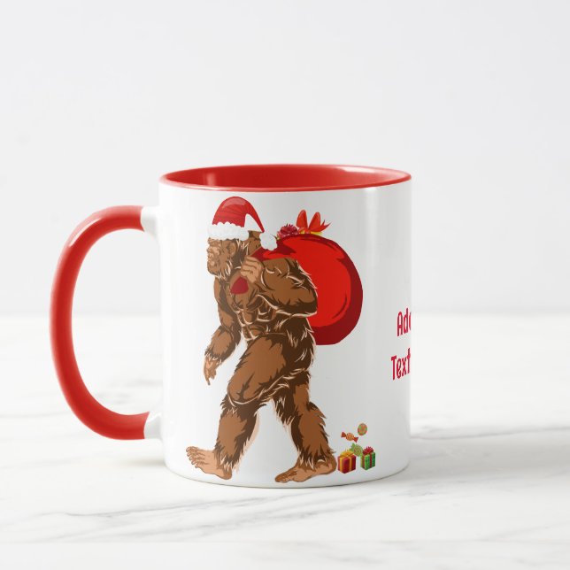 Mug Sasquatch Père Noël Bigfoot Yeti cadeau de Noël (Gauche)
