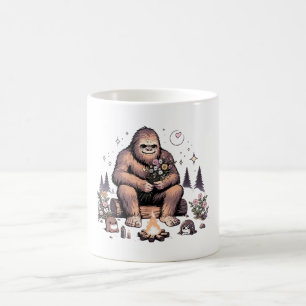 Mug Sasquatch tenant des fleurs