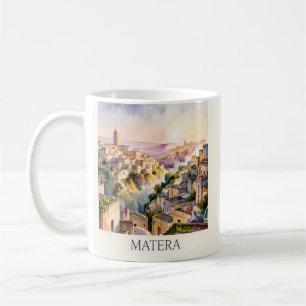 Mug Sassi di Matera Voyage Italie Ville Grotte Aquarel