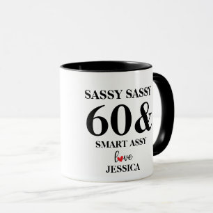 Mug Sassy customisé Soixante Drôle Cadeau Anniversaire