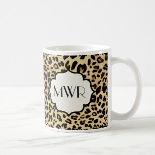 Mug Sassy Empreinte de léopard Monogramme