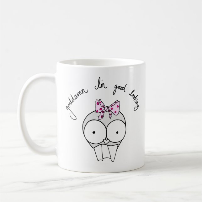 Mug Sassy mignonne boug crânienne avec dents et corsag (Gauche)