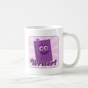 Mug Sassy Writer Purple Happy Book Cartoon