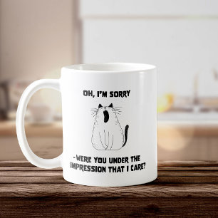 Mug Sassy Yawning Chat Attitude Sarcastique Humour drô
