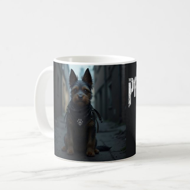 Mug Satirique La Parodie Pawnisher Vigilante Terrier (Devant gauche)