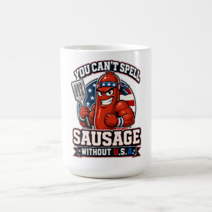 Mug Saucisson Musclé Patriotique et Drôle Maître du Gr