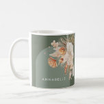Mug Sauge moderne vert botanique palm pampas herbe<br><div class="desc">Moderne rustique sauge vert botanique palm pampas herbe personnalisée</div>